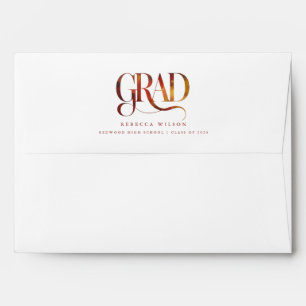 Retro Script Return Address Graduation Envelope