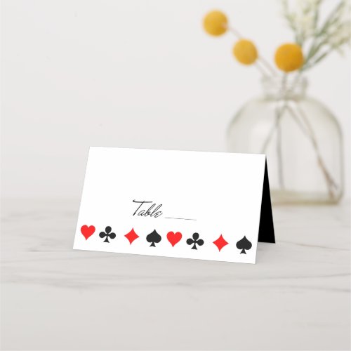 Retro Script Table Las Vegas Gambling Card Suits