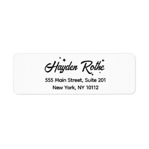 Retro Script Typography Black and White Label