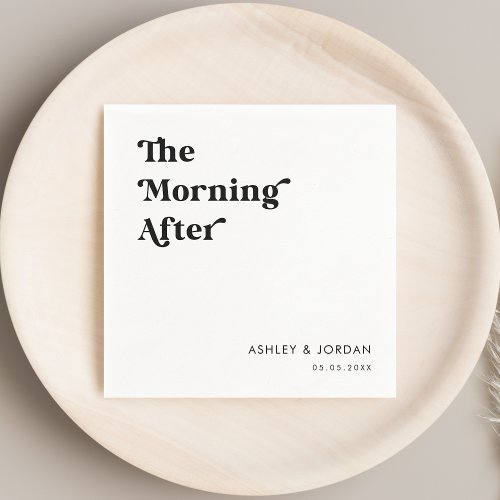 Retro Script Typography The Morning After Party    Napkins