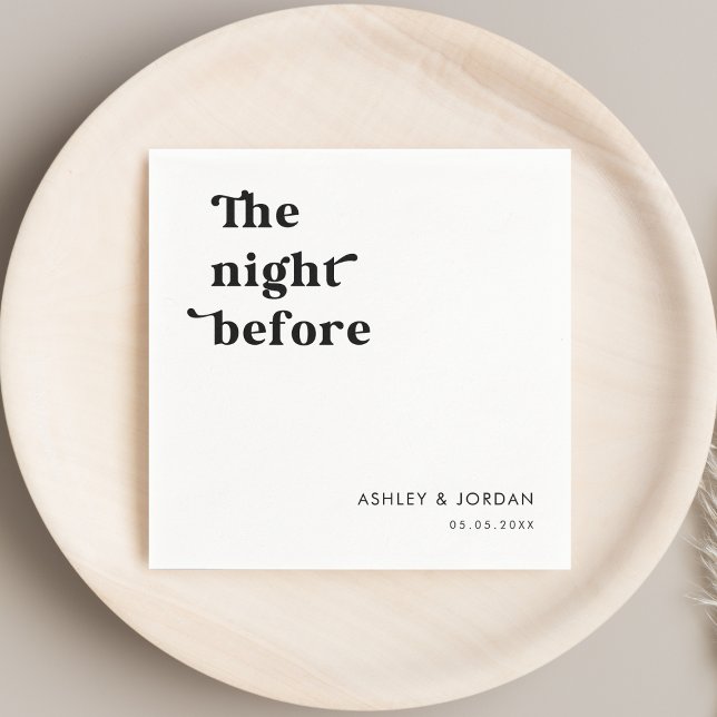 Retro Script Typography The Night Before Rehearsal Napkins (Creator Uploaded)