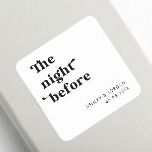 Retro Script Typography The Night Before Rehearsal Square Sticker