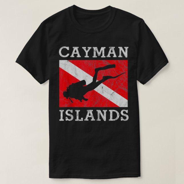 Retro Scuba Diver Grand Cayman Islands Scuba Divin T-Shirt (Design Front)