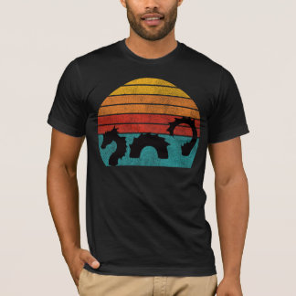 Retro Sea Serpent Silhouette | Vintage Design T-Shirt