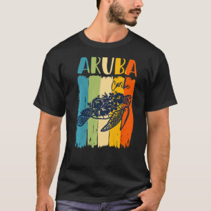 Retro Sea Turtle Aruba Caribe Theme Friends Family T-Shirt
