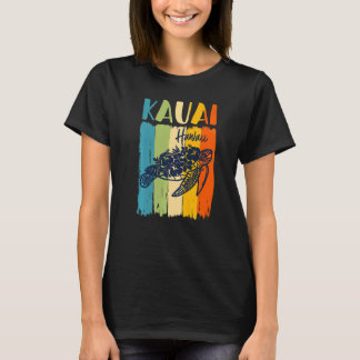 Retro Sea Turtle Kauai Hawaii Matching Friends Fam T-Shirt