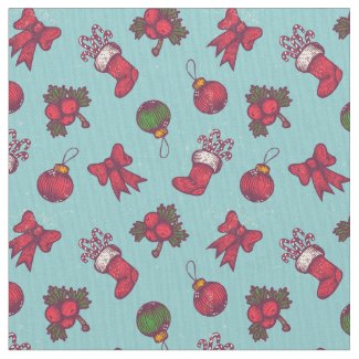 Retro seamless Christmas pattern Fabric