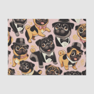 Retro Seamless Cute Pug Tissue Paper