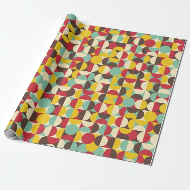 Retro seamless pattern with circles. Colorful hips Wrapping Paper (Unrolled)