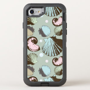 Retro Seashell Pattern OtterBox Defender iPhone SE/8/7 Case