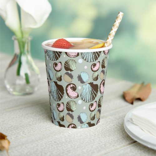 Retro Seashell Pattern Paper Cups