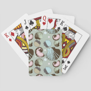 Retro Seashell Pattern Poker Cards