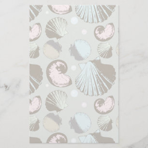 Retro Seashell Pattern Stationery