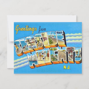 Retro Seaside Heights NJ Postcard