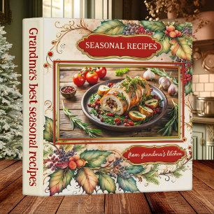 Retro Seasonal Christmas Photo Recipe Binder