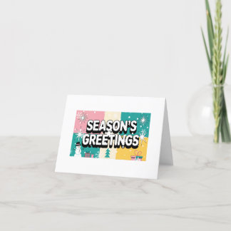 Retro Seasons Greetings Snowman and Gift card