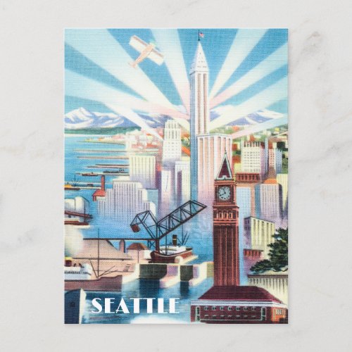 Retro Seattle Postcard