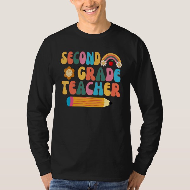 Retro Second Grade Teacher Back To School 2nd Grad T-Shirt (Front)