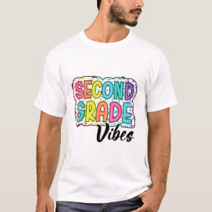 Retro Second Grade Vibes Back To School 2nd Grade  T-Shirt