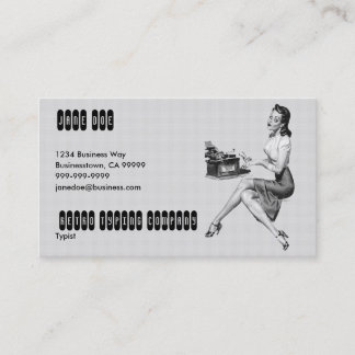 Retro Secretary B/W Business Card