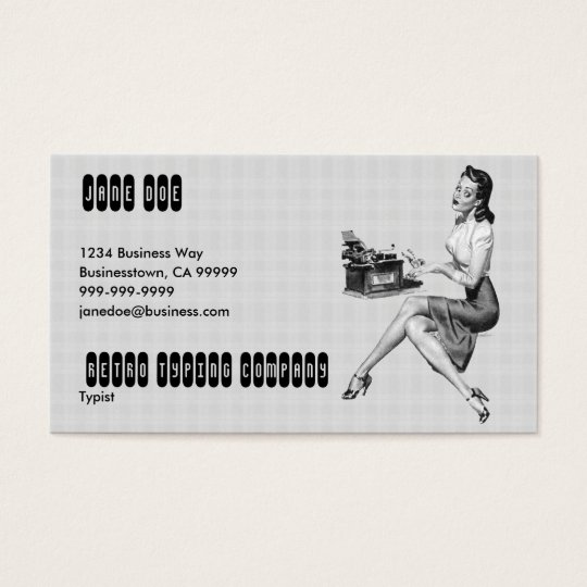 Retro Secretary B/W Business Card | Zazzle.com