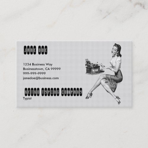 Retro Secretary B/W Business Card