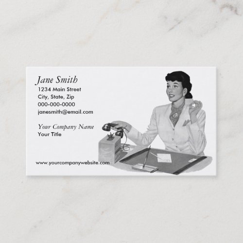 Retro Secretary Business Card