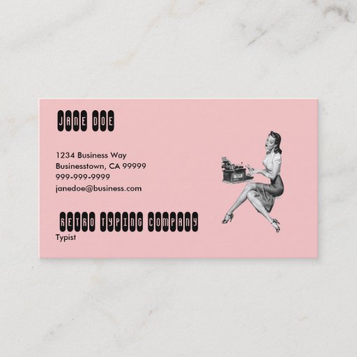 Customizable Retro Secretary Business Card Template