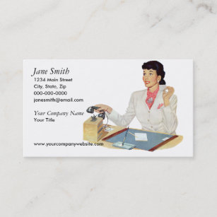 Retro Secretary Business Card