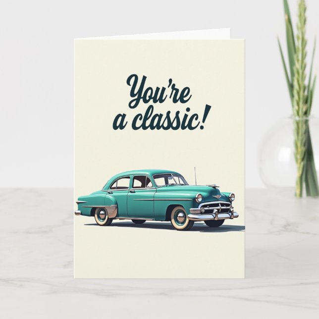 Retro Sedan Fathers Day Card (Front)