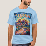 Retro Sedona Arizona Travel Van Gogh Art Landscape T-Shirt