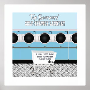 Retro Self-service Laundry They Do The Work Foil Prints