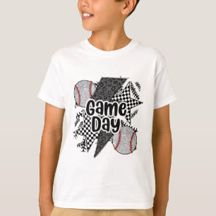 Retro Sell Game Day Checkered Leopard Sell Mama Mo T-Shirt