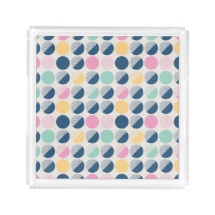 Retro Semi-Circle Pattern Acrylic Tray