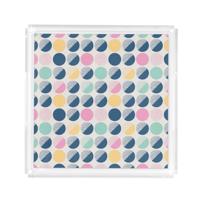 Retro Semi-Circle Pattern Acrylic Tray (Front)