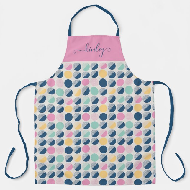 Retro Semi-Circle Pattern Apron (Front)