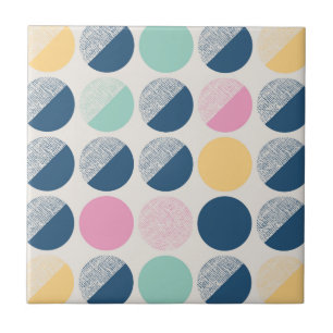 Retro Semi-Circle Pattern Ceramic Tile
