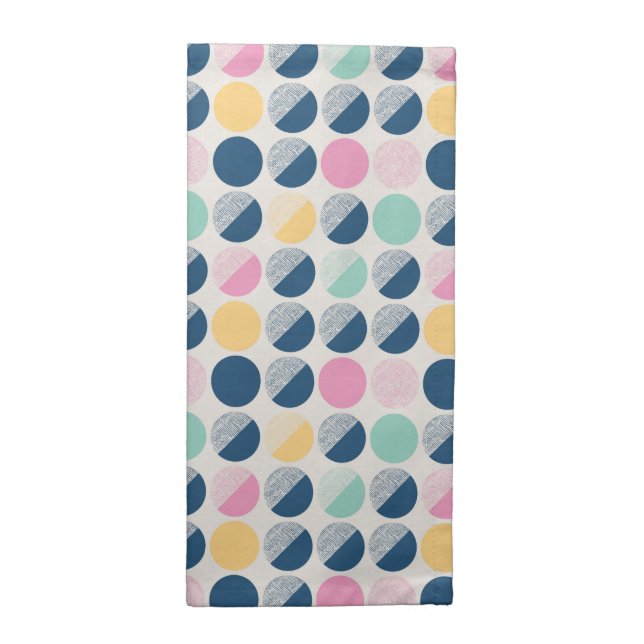 Retro Semi-Circle Pattern Cloth Napkin (Half Fold)