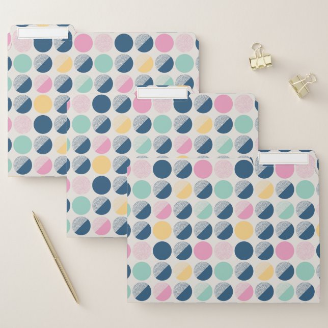Retro Semi-Circle Pattern File Folder (Set)