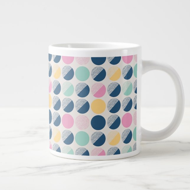 Retro Semi-Circle Pattern Giant Coffee Mug (Right)