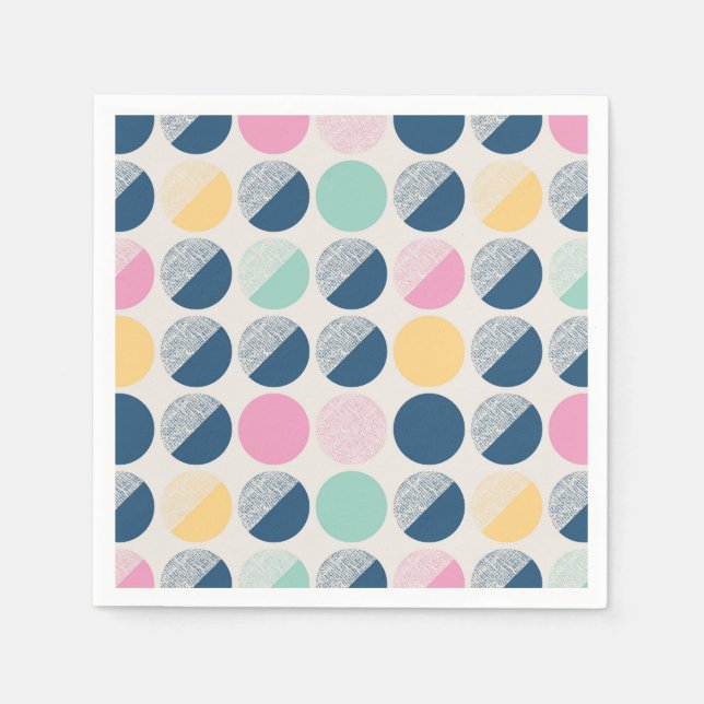 Retro Semi-Circle Pattern Napkins (Front)