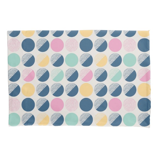 Retro Semi-Circle Pattern Pillow Case (Front-Left)