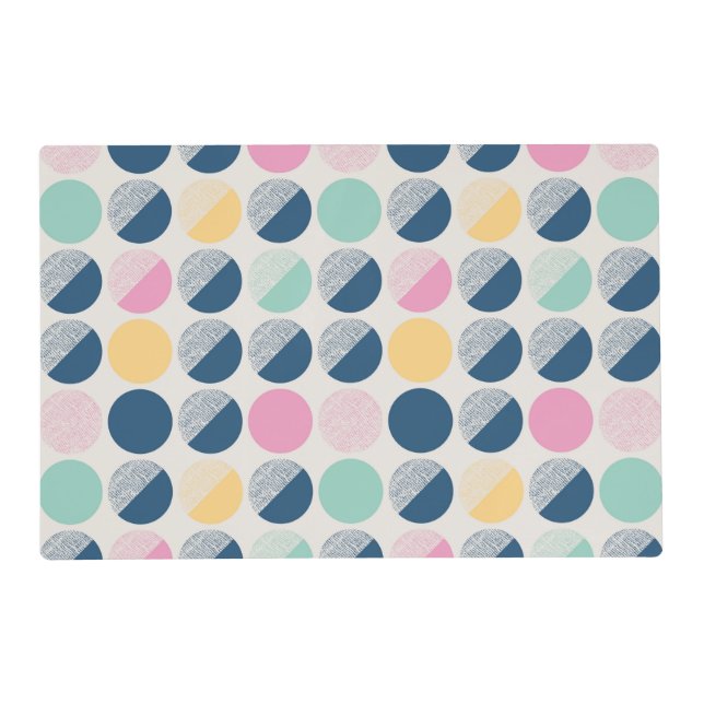 Retro Semi-Circle Pattern Placemat (Front)