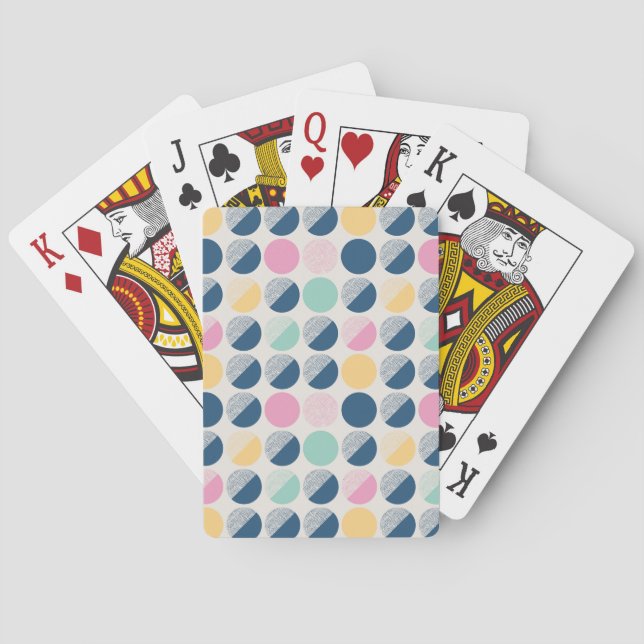 Retro Semi-Circle Pattern Poker Cards (Back)