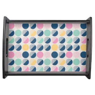 Retro Semi-Circle Pattern Serving Tray