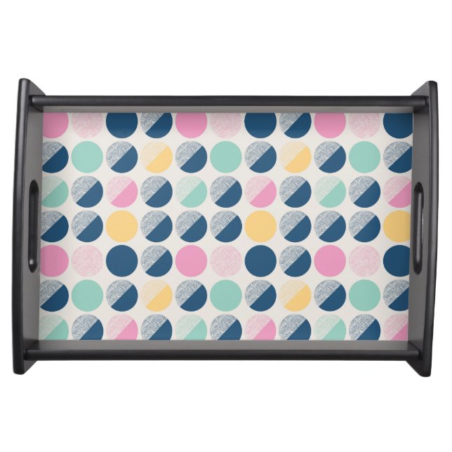 Retro Semi-Circle Pattern Serving Tray (Front)
