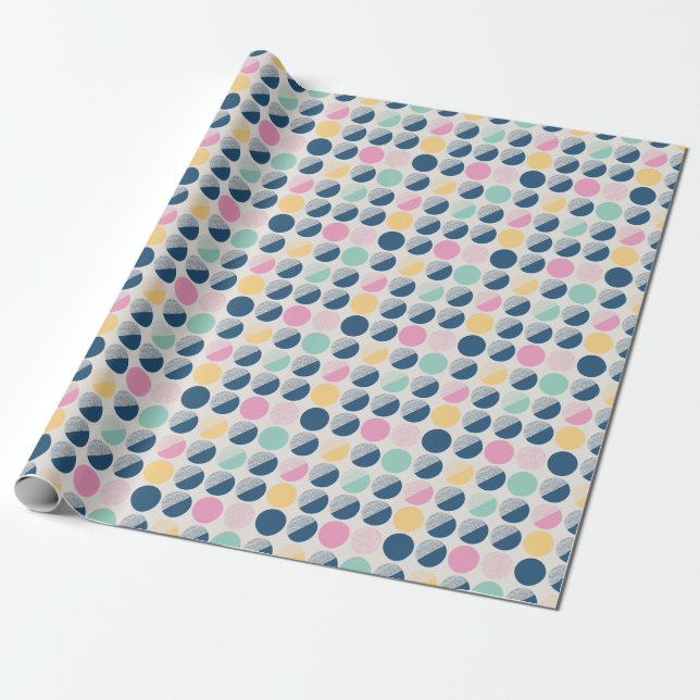 Retro Semi-Circle Pattern Wrapping Paper (Unrolled)