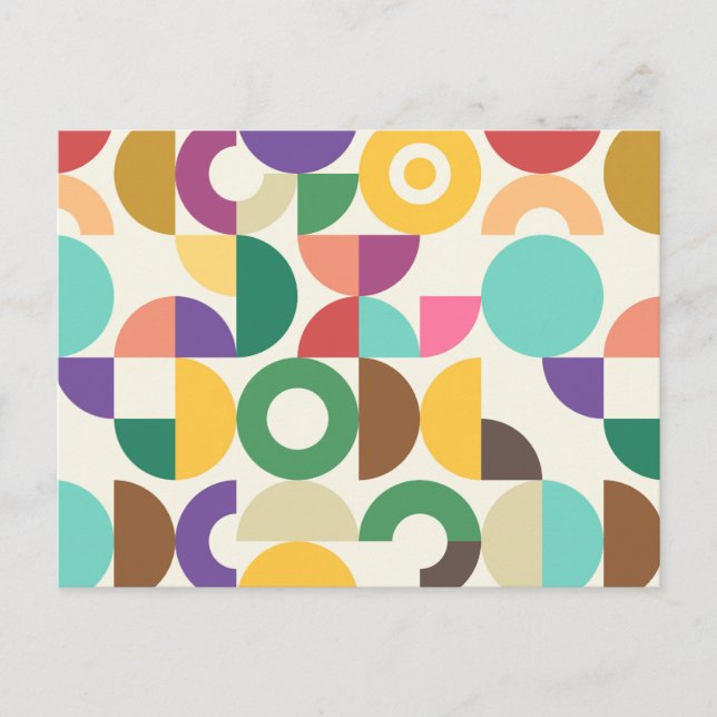Retro Semi Circle Textile Pattern Postcard (Front)