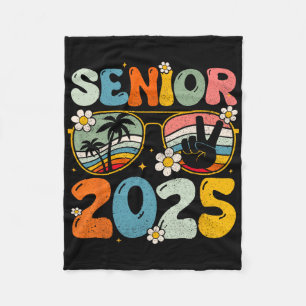 Retro Senior 2025 Ck To School Cl Of 2025 Graduati Fleece Blanket