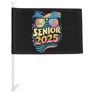 Retro Senior 2025 Class Of 2025 Graduation Car Flag